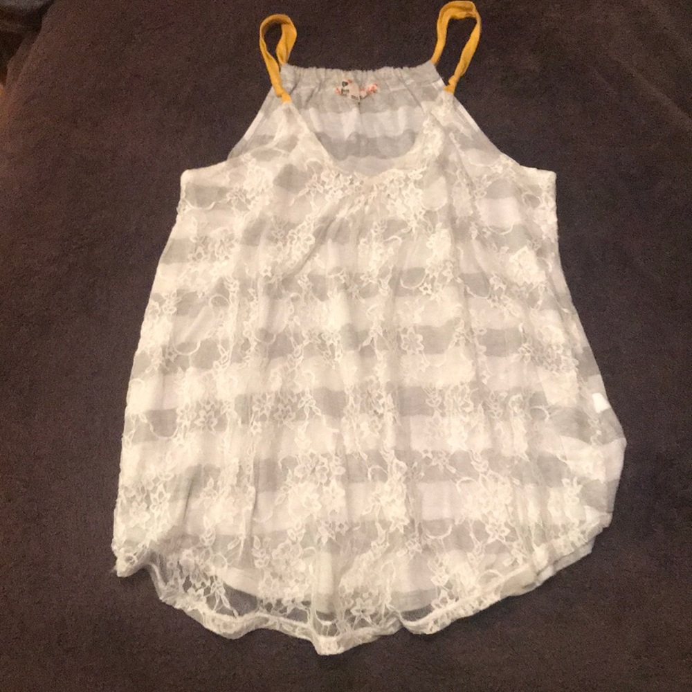 Lace and strip tank